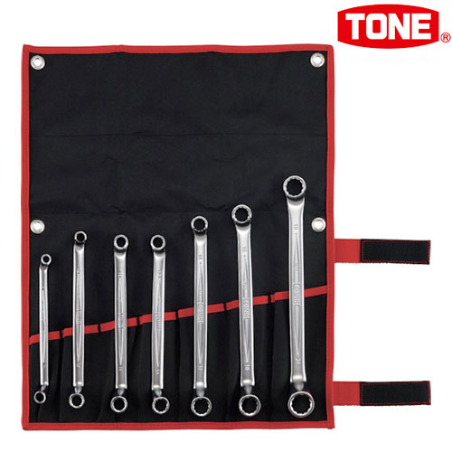TONE トネ ロングめがねレンチセット 75° M75700 レンチ スパナ プーラー 手作業工具 めがねレンチ 工具【送料無料】