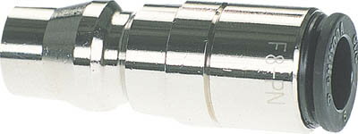 チヨダ ファイブ内臓カップリングストレートプラグ 12mm【F12-PN】(流体継手・チューブ・チューブ継手)