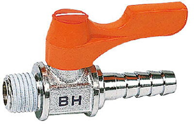 【メーカー型番】BH-1208【JANコード】4582135061065【ブランド】ASOH【特徴】●インジケータの採用により内部開閉状態が一目でわかります。●ハンドルの操作角度が自由にセットできる新機構。●エアコックに最適です。【用途】●0.98MPa（80℃〜-10℃）の水、空気、油です（凍結個所は除く）。【仕様】●高さ(mm):28.5●接続口径D:R1/4●タケノコ外径(mm):8.0●質量(g):63●使用流体:空気、水、油●使用温度範囲:-10〜80℃(凍結箇所は除く)●使用圧力:0.98MPa【材質／仕上】●本体:黄銅（C3604、C3771）+クロムメッキ●Oリング:ニトリルゴム（NBR）【セット内容／付属品】【注意】【原産国】日本【送料について】北海道、沖縄、離島は送料を頂きます。