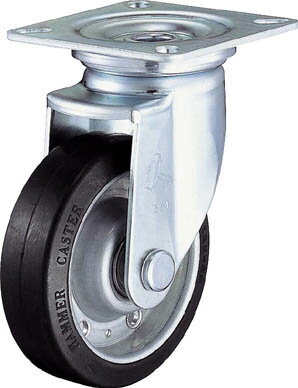 ハンマー Jシリーズ 自在 ゴム車B入り100mm【420J-RBB100-BAR01】(キャスター・プレート式ゴム車)(4)