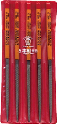 ツボサン 組ヤスリ 5本組 角 荒目【KA005-01】(研削研磨用品・ヤスリ)