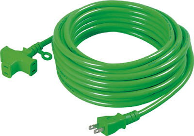 日動 十字トリプル延長コード アース無し 20m 緑【MRS-20-G】(コードリール・延長コード・延長コード)..