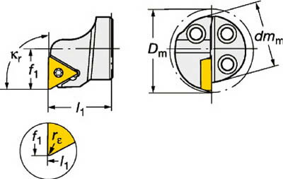 サンドビック コロターンSL コロターン111用カッティングヘッド【570-STFPL-16-11】(旋削・フライス加..