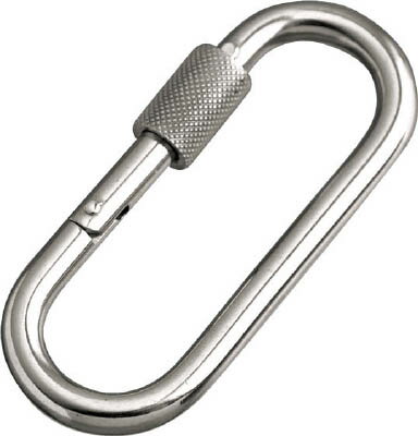 水本 ステンレス プチカラビナ（環付） 線径4mm長さ38mm【B-2106】(建築金物・工場用間仕切り・荷役金具)