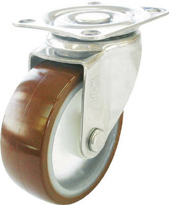 ユーエイ キャスター ステンレス製自在車 ウレタン車輪径50【SUS-SG-50UR】(キャスター・プレート式ウレタン車)