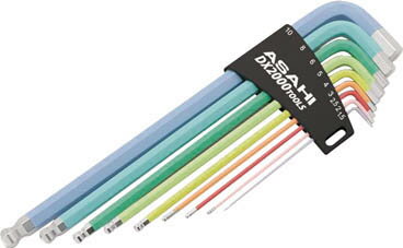 ASH 9色カラー六角棒ボールポイントレンチ9本組【AQUS910】(ドライバー・六角棒レンチ・ボールポイント六角棒レンチ)【送料無料】