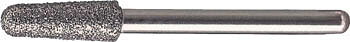 【メーカー型番】T1-122M【JANコード】4989999144550【ブランド】TRUSCO 　【特徴】●乾式での使用は可能ですが、研削液を使用すれば精度・仕上がりが良くなり、切れ味・寿命も向上します。●形の良い天然ダイヤモンドを厳選使用しています。独自の電着技術により、ダイヤモンド粒子は強固に固着されており超寿命を誇ります。●加工時間の大幅短縮を実現します。●豊かな仕上げ能力です。【用途】●適合被削材：超硬合金、ガラス、セラミック、ゴム、プラスチック、石材、コンクリート、フェライト、その他非鉄金属。【仕様】●最高使用回転数(rpm):320000●質量(g):0.4●刃径×刃長×全長:2.5×7.0×20.0mm●粒度:#140●角度:4.7°●軸径:1.6mm【材質／仕上】【セット内容／付属品】【注意】●作業時は必ず安全帽、安全メガネ等の保護具をご着用ください。【原産国】日本【送料について】北海道、沖縄、離島は送料を頂きます。