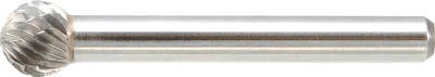【メーカー型番】TB8C095【JANコード】4989999110456【ブランド】TRUSCO 　【特徴】●切れ味が良くスムーズな加工ができます。●ダブルカットの刃形状のため、細かく切れた切り粉となります。●加工物に食いつかず、スムーズな加工ができます。【用途】●主に金属部品、製品のバリ取り、面取りに使用します。【仕様】●形状:球（ダブルカット）●刃径(mm):9.5●刃長(mm):8.5●軸径(mm):6●軸長(mm):45.0●タイプ:ロー付●最高使用回転数(rpm):20000●質量(g):19【材質／仕上】【セット内容／付属品】【注意】●作業時は必ず安全帽、安全メガネなどの保護具をご着用ください。●最高使用回転数は推奨値です。【原産国】アメリカ【送料について】北海道、沖縄、離島は送料を頂きます。