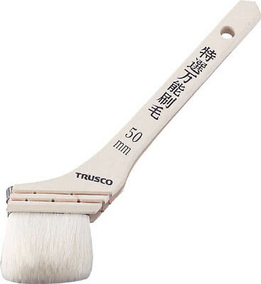 【メーカー型番】TPB-342【JANコード】4989999416251【ブランド】TRUSCO 　【特徴】●幅広い用途、あらゆる塗装に使える万能タイプです。●毛腰が強く、徹底したコストダウンを実現しました万能用刷毛です。【用途】●水性、油性用。【仕様】●刷毛幅(mm):50●毛丈(mm):35●全長(mm):220●質量(g):32●玉厚(mm):12【材質／仕上】●毛:山羊毛・ポリプロピレン（PP）●柄:木【セット内容／付属品】【注意】【原産国】中国【送料について】北海道、沖縄、離島は送料を頂きます。