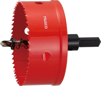 【メーカー型番】TSL-100【JANコード】4989999346190【ブランド】TRUSCO 　【特徴】●ロング刃長のため、幅広い分野の穴あけに適応します。●独自のコバルトバイメタル刃を使用しています。●排出用スプリング付です。●不等ピッチ刃形で安定した切削と木材への軽快な穴あけを実現しました。【用途】●被削材:鉄板、アルミ、鋳物、合板、石こうボード、塩ビ、鉄板（3.2mm）、ステンレス（1.0mm）など。【仕様】●刃径(mm):100●ふところ深さ(mm):38●シャンク径(mm):12●刃厚(mm):1.27●有効長(mm):3.2●質量(g):630【材質／仕上】【セット内容／付属品】【注意】●3.2mm以上の切削は、スプリングを外してご使用ください。●刃厚（あさりを含む切削幅）：TSL-12〜14（1.96mm)、TSL-15〜65（2.07mm)、TSL-66〜150（2.27mm)※あさりとは、内・外に刃が広がっているノコ刃形状のことを指します。【原産国】日本【送料について】北海道、沖縄、離島は送料を頂きます。