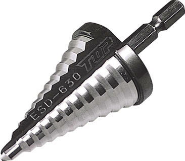 TOP 電動ドリル用ステップドリル 9段 4～12mm【ESD-412】(穴あけ工具・ステップドリル)【送料無料】