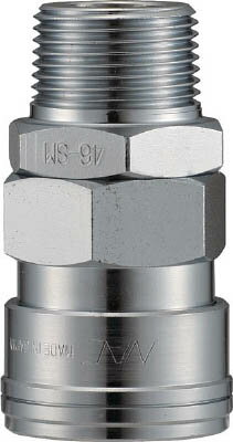 【メーカー型番】CAL46SM【JANコード】4560291321810【ブランド】ナック【特徴】●材質・サイズ・取付形状が豊富で汎用性があり、主要部品には焼入れを施していますので耐久性・耐摩耗性に優れています。【用途】●工場内のエアー配管や空気工具用。【仕様】●最高使用圧力(MPa):1.5●最大衝撃圧力(MPa):2.0●質量(g):248●適用接続サイズ(インチ):Rc3/4●使用流体:空気・油他●使用温度範囲:-20〜80℃●片路開閉型●片バルブ【材質／仕上】●本体:鋼鉄●シールゴム:ニトリルゴム（NBR）【セット内容／付属品】【注意】●流体はソケット側からプラグ側に流すようにして下さい。【原産国】日本【送料について】北海道、沖縄、離島は送料を頂きます。