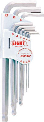 エイト 六角棒スパナ テーパーヘッド セミロング セット【TMS-9】(ドライバー・六角棒レンチ・ボールポイント六角棒レンチ)【送料無料】