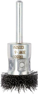 TRUSCO フラワー型 ワイヤーブラシ 30パイ【30WF-6】(研削研磨用品・軸付ブラシ)