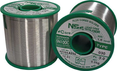 【メーカー型番】SN100C-030-16【JANコード】4571117850377【ブランド】スペリア【特徴】●無洗浄タイプヤニを使用しています。●人体に有害な鉛を含まず地球環境に優しいSn/Cu/Ni系はんだです。●流動性が良好です。【用途】●プリント基板の後付け、修正に最適。【仕様】●線径(mm):1.6●質量(kg):0.5●融点:227℃●フラックス:030、JIS AA級●500g巻【材質／仕上】●合金組成（すず:99.24%、銅:0.7%、ニッケル:0.05%、ゲルマニウム:0.01%以下）【セット内容／付属品】【注意】【原産国】日本【送料について】北海道、沖縄、離島は送料を頂きます。