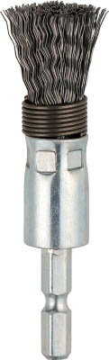 TRUSCO 六角軸筒型ブラシΦ15X6．35 鋼線0．3 スプリング付【TEBS6-15S】(研削研磨用品・軸付ブラシ)