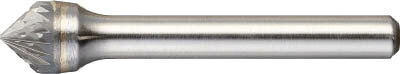 【メーカー型番】TB50C095S【JANコード】4989999237153【ブランド】TRUSCO 　【特徴】●理想的な切れ刃形状の設計により優れた切れ味を実現しています。【用途】●あらゆる金属、非鉄金属、樹脂などの研削、バリ取り、面取りから溶接のビードの削落しに。【仕様】●形状:円錐60°（シングルカット）●刃径(mm):9.5●刃長(mm):8●軸径(mm):6●軸長(mm):45●タイプ:ロー付●最高使用回転数(rpm):20000●質量(g):19【材質／仕上】【セット内容／付属品】【注意】●作業時は必ず安全帽、安全メガネなどの保護具をご着用ください。●最高使用回転数は推奨値です。【原産国】アメリカ【送料について】北海道、沖縄、離島は送料を頂きます。