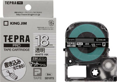 キングジム Pテ－プマットラベル透明白文字【SB18TS】(OA・事務用品・ラベル用品)