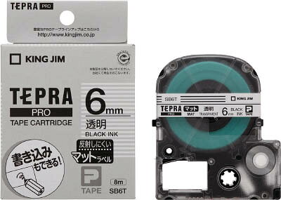 キングジム Pテ−プマットラベル透明黒文字【SB6T】(OA・事務用品・ラベル用…