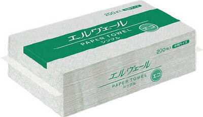エリエール エルヴェールペーパータオルエコシングル200枚中判【703349】(労働衛生用品・トイレ用品)【..
