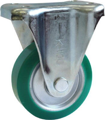 シシク スタンダードプレスキャスター ウレタン車輪 固定 75径【UWK-75】(キャスター・プレート式ウレタン車)