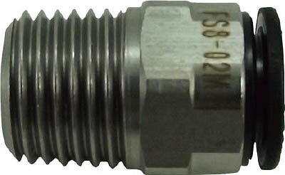 【メーカー型番】FS8-02M【JANコード】4537327044999【ブランド】チヨダ【特徴】【用途】【仕様】●適合チューブ外径D(mm):8●接続口径:R1/4●質量(g):11.6●使用流体:空気、水●流体温度:-5〜60℃(空気)、5〜40℃(水)●使用圧力:1MPa(空気)、0.3MPa(水)【材質／仕上】●本体:ステンレス（SUS303）+難燃性ポリブチレンテレフタレート（PBT）●シールゴム:ニトリルゴム（NBR）【セット内容／付属品】【注意】【原産国】日本【送料について】北海道、沖縄、離島は送料を頂きます。