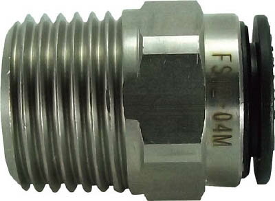 チヨダ ファイブSUSメイルコネクタ 12mm・R1／2【FS12-04M】(流体継手・チューブ・チューブ継手)