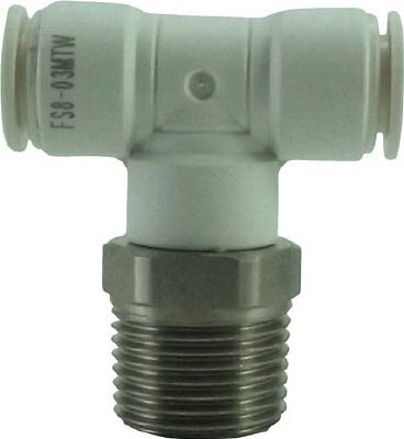 チヨダ ファイブSUSメイルブランチティ 白 8mm・R3／8【FS8-03MTW】(流体継手・チューブ・チューブ継手)