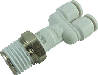 チヨダ ファイブメイルブランチワイ W（白）4mm・R1／4【F4-02MYW】(流体継手・チューブ・チューブ継手)