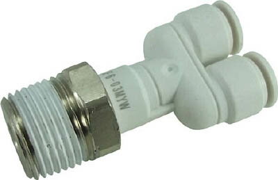 チヨダ ファイブメイルブランチワイ W（白）6mm・R3／8【F6-03MYW】(流体継手・チューブ・チューブ継手)