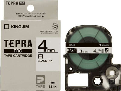 キングジム テプラPROテ－プカ－トリッジ 白に黒文字【SS-4K】(OA・事務用品・ラベル用品)