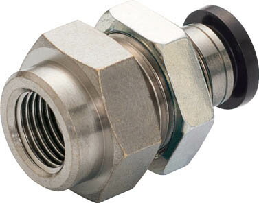 ピスコ チューブフィッティング メス隔壁ストレート【PMF12-04】(流体継手・チューブ・チューブ継手)