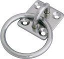 水本 ステンレス 丸カンプレート 42mm×58mm丸カン内径50mm【B-772】(建築金物・工場用間仕切り・荷役金具)