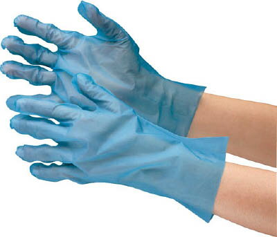 ミドリ安全 ポリエチレン使イ捨テ手袋 外エンボス 200枚入 青 S VERTE576S