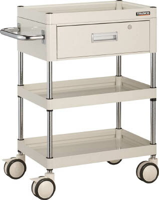 TRUSCO ファルコンワゴン 1段引出付 750X500 U双輪 YG色 FAW973VDYG【送料無料】