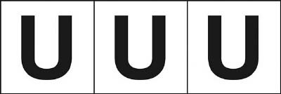 TRUSCO アルファベットステッカー 30×30 「U」 白 3枚入 TSN30U