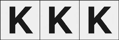 TRUSCO アルファベットステッカー 50×50 「K」 透明 3枚入 TSN50KTM