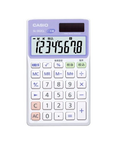 カシオノート型電卓 SL-302CL-N カシオノート型電卓 SL-302CL-N