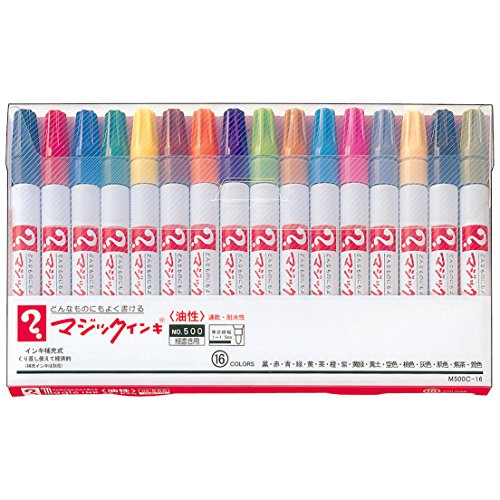 マジックインキ 油性ペン 細字 16色 M500C-16 (M500C-16)
