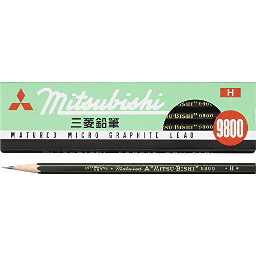 H - 三菱鉛筆 鉛筆 事務用鉛筆9800 H 12本入 K9800H (K9800H)