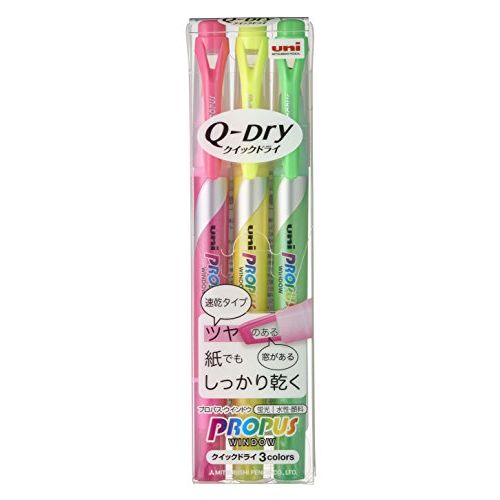 三菱鉛筆 蛍光ペン プロパス ウインドウ クイックドライ【3色セット】 PUS-138T 3C