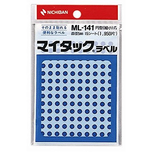Labels - ニチバン マイタックカラーラベル ML-141-4 アオ