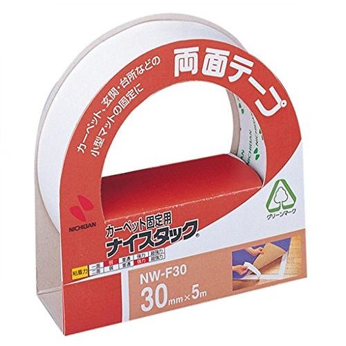 ニチバン ナイスタック カーペットコテイ NW-F30JANコード4987167046422粘着面の片面が弱粘着ですので床を傷めずに貼りかえることができます。スフ片面ポリエチレン（緑色）◆面：アクリル系、面：ゴム系◆上質紙両面ポリラミ品【送料について】北海道、沖縄、離島は送料を頂きます。