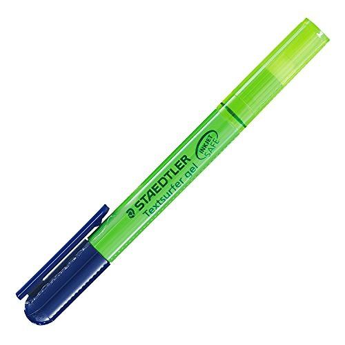 ステッドラー日本 蛍光マーカー テキストサーファーゲル 264-5 グリーンJANコード：4007817264072137mm×φ12mmキャップオフでも2日間程度ペン先が乾かないインクジェットセーフ仕様(ISO554)構造:繰り出し式クレヨンの様な書き味の蛍光マーカーです。クレヨンの様な書き味の蛍光マーカーです。【特長】・“すーっとなめらか”クレヨンの様な書き味の蛍光マーカー。・ゲル剤を使用した固形インクだからインクジェットで打ち出した 書類や水性インクの文字の上でもにじまず、本当に便利です。・発色性がすごく綺麗です。・辞書等、薄い紙に使用しても裏写りしません。・Dry-Safe（ドライセーフ）システムを採用している為、 キャップを外したままでも、2,3日は乾かない為連続作業に強いです。?【送料について】北海道、沖縄、離島は送料を頂きます。