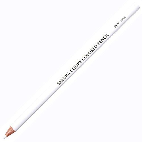 サクラ クーピー色鉛筆 白 PFYバラ-50JANコード：4901881169953【本体サイズ】Φ7.3mm×174mmクーピー色鉛筆単色【重量】4g【特長1】消しゴムで消しやすい色鉛筆【特長2】ポリマー芯で均一な品質「サクラクーピー色鉛筆 しろ」は、消しゴムで消しやすいクーピー色鉛筆です。ポリマー芯なので均一な品質です。軸の中で芯が折れるといったことがほとんどありません。【送料について】北海道、沖縄、離島は送料を頂きます。