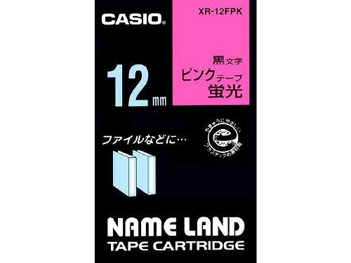 カシオ 蛍光テープ XR-12FPKピンクJANコード：4971850153382蛍光色テープテープ幅×長さ:9mm×5.5m蛍光ピンク地に黒文字蛍光色テープの色の種類(すべて黒文字):[9mm,12mm,18mm]蛍光ピンク,蛍光赤,蛍光オレンジ,蛍光黄,蛍光緑注意喚起の資料などに最適。目立ちやすい蛍光色。●ラベル幅／12mm●ラベル色／蛍光ピンク●文字色／黒●テープ長さ／5.5m●メーカー品番／XR-12FPK【送料について】北海道、沖縄、離島は送料を頂きます。