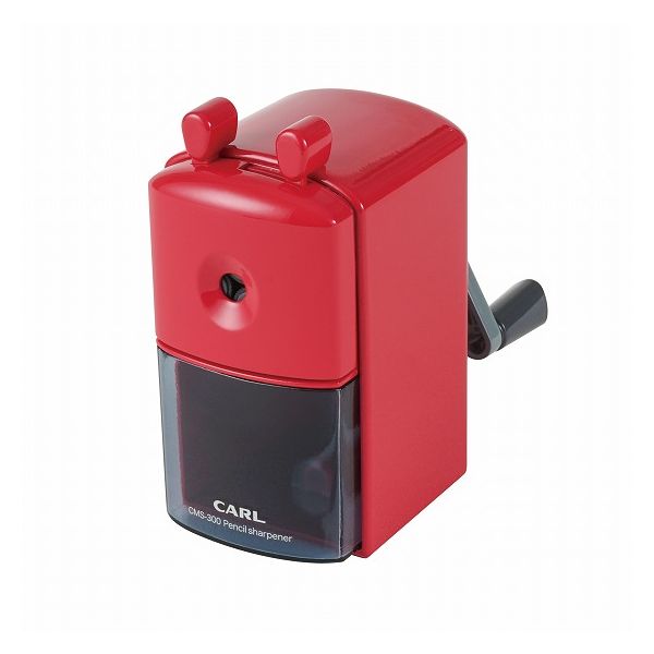 カール事務器 鉛筆削り レッド CMS-300-R シャープナー えんぴつ 手動 シンプル 削りやすい ムダ削り防..