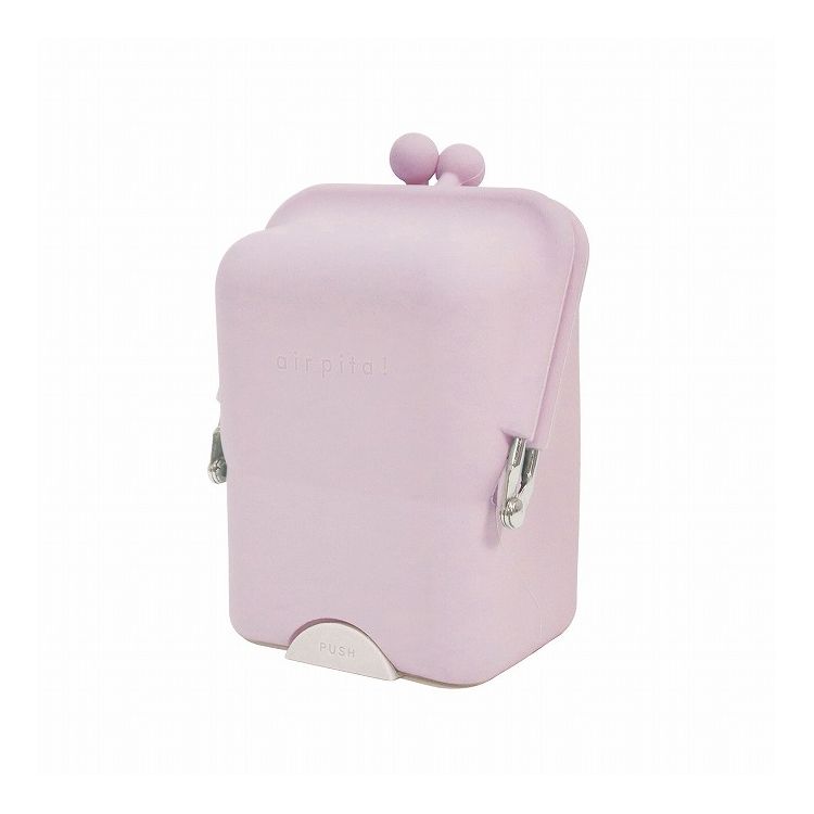 クツワ エアピタポーチ パープル AK058PU 置くだけピタッとたおれない! 空気のチカラでくっつく吸盤 ポーチ 小物トレー スマホスタンド くすみカラー か...