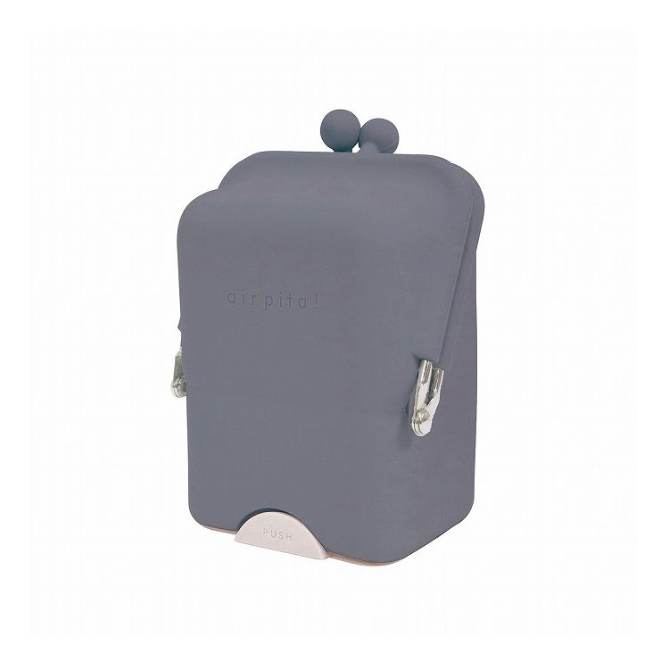 クツワ エアピタポーチ ネイビー AK058NB 置くだけピタッとたおれない! 空気のチカラでくっつく吸盤 ポーチ 小物トレー スマホスタンド くすみカラー か...
