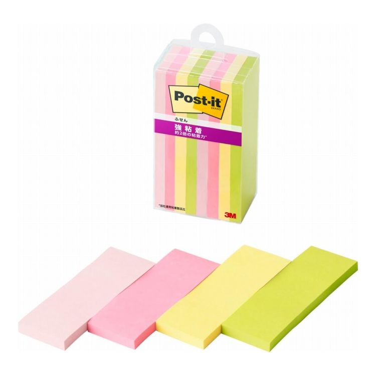 【商品詳細】・オフィスの定番、ポスト・イット(R) 強粘着ふせん/粘着メモ。粘着力が約2倍の強粘着タイプです。(同社通常粘着製品比）・パソコンや電話、キャビネットなどの樹脂面や垂直面など、今まではがれやすかった場所にもしっかり貼れます。・繰り返しはったりはがしたりできます。水分散性粘着剤を使用しています。メーカー名:スリーエムジャパンメーカー型番:500SS-MC-4N【送料について】北海道、沖縄、離島は送料を頂きます。